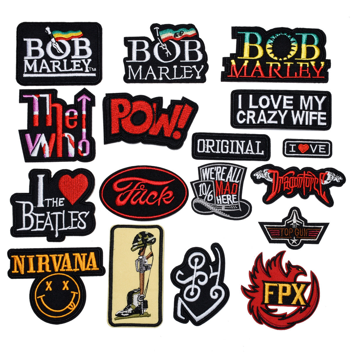 Wholesale 17 Piece Black White English Letter Cloth Patches Chic Clothing Accessory For DIY Gift Or Boutique Resale
