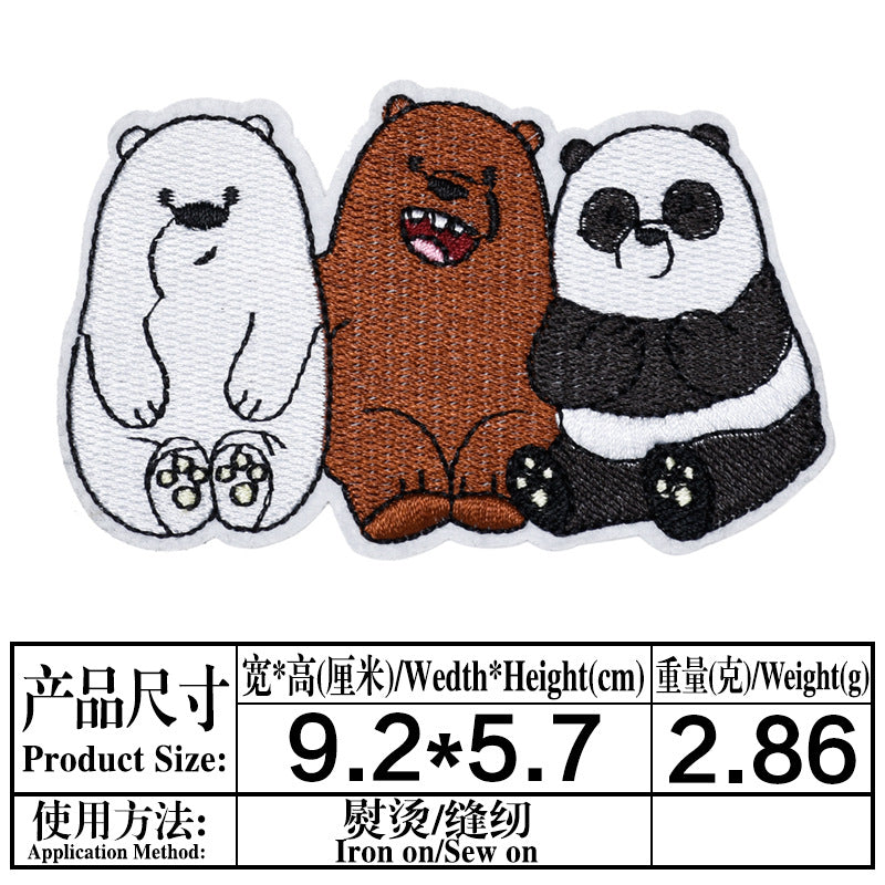 Wholesale Chic Cartoon Bear Embroidered Cloth Patch For Kids Coat DIY Decorative Sew On Accessory OLY Exclusive