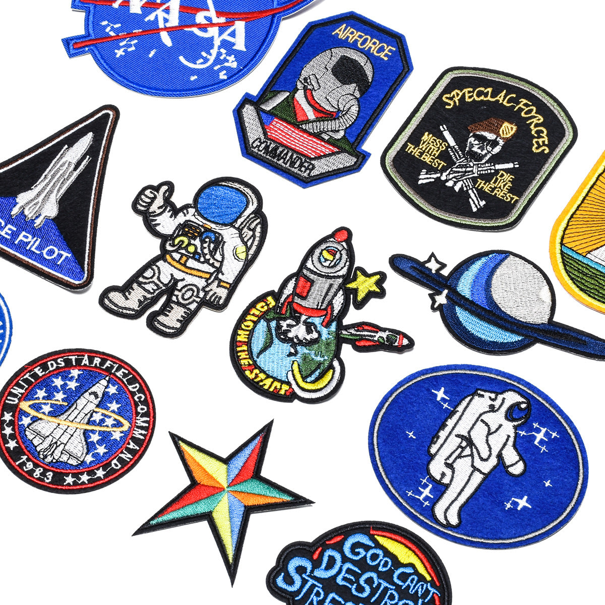 Wholesale Felt Twill Embroidered Patches Space Astronaut Rocket DIY Craft Decorative Home Decor Resale Gift MysteryZone