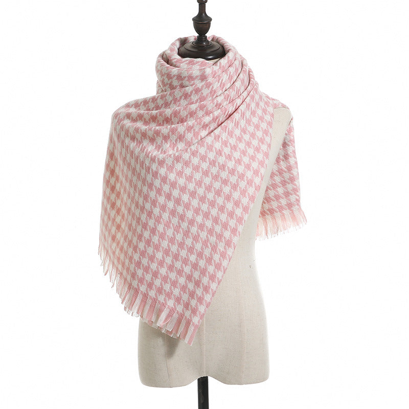 Wholesale Qianniao Grid Winter Grid Imitation Cashmere Thick Scarf