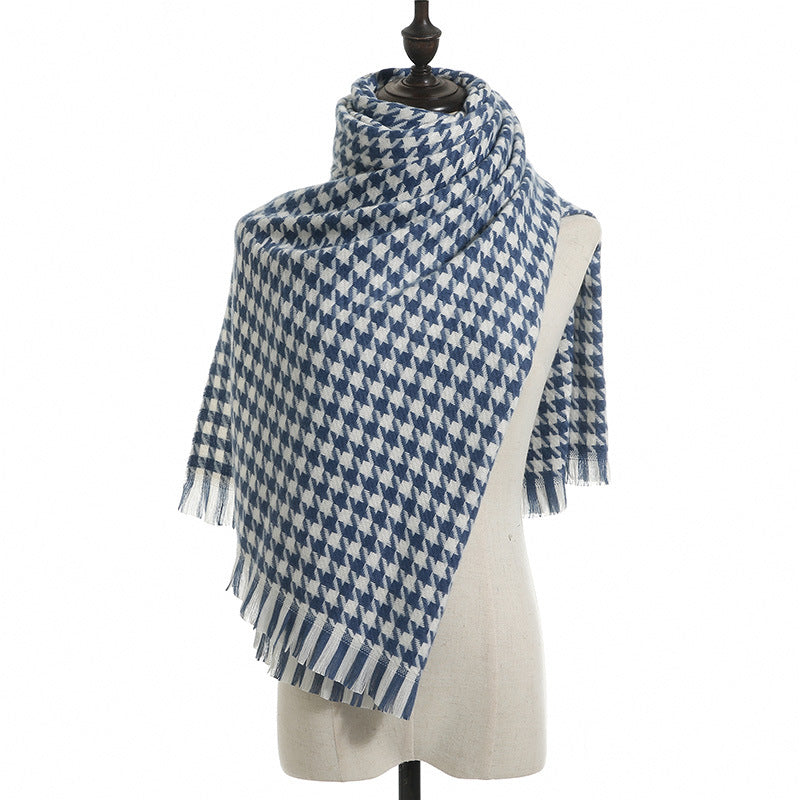 Wholesale Qianniao Grid Winter Grid Imitation Cashmere Thick Scarf