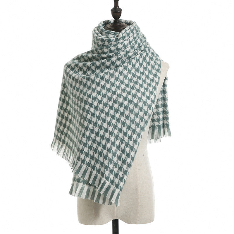 Wholesale Qianniao Grid Winter Grid Imitation Cashmere Thick Scarf