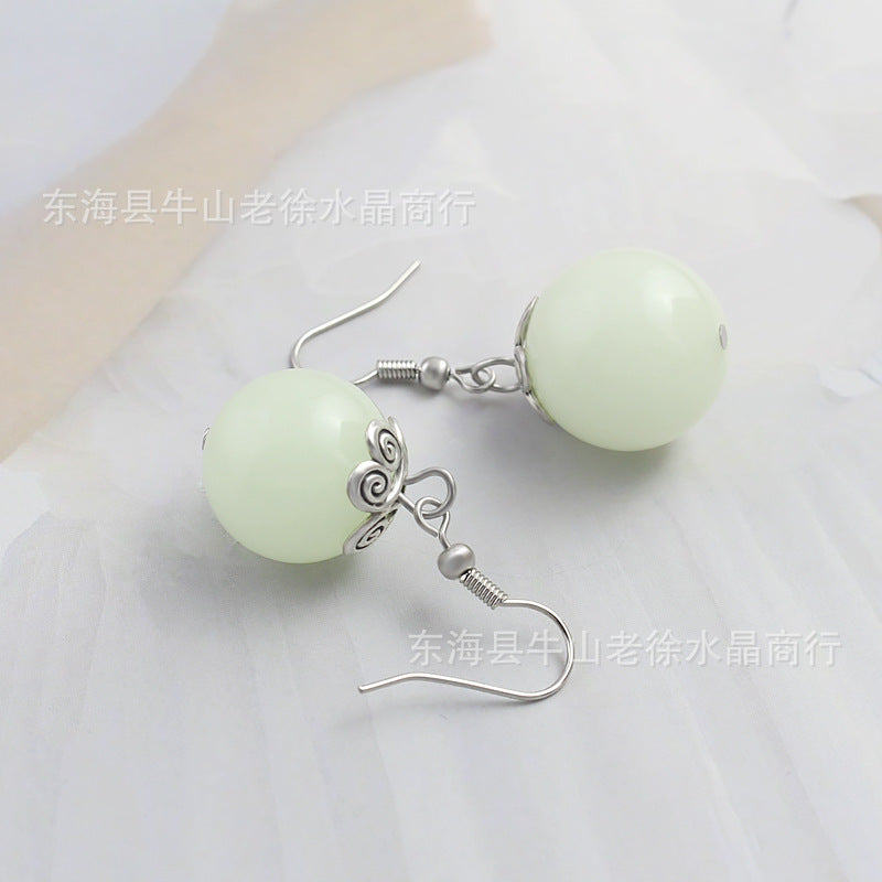 Wholesale Halloween Luminous Three-dimensional Luminous Pearl Earrings Simple Personality Creative Earrings
