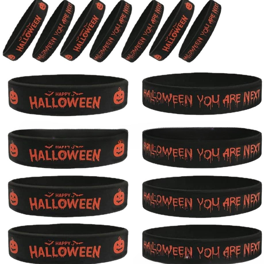 Wholesale 100PCS  Halloween Candy Trick Party Silicone Bracelet