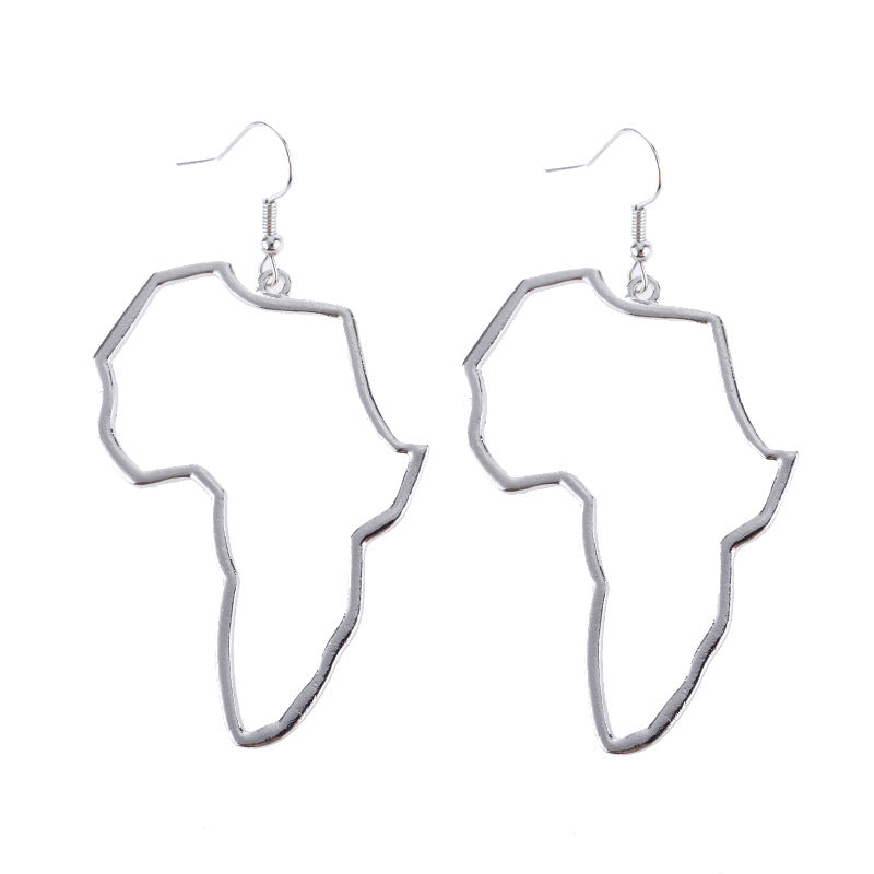 Wholesale Africa Map Alloy Earrings