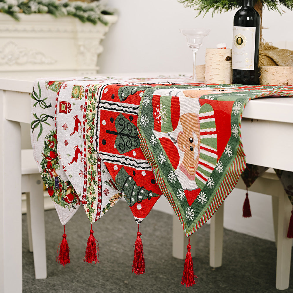 Wholesale Christmas Decorative Products Knitted Fabric Table Flag