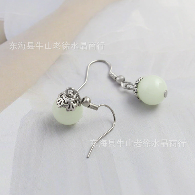 Wholesale Halloween Luminous Three-dimensional Luminous Pearl Earrings Simple Personality Creative Earrings