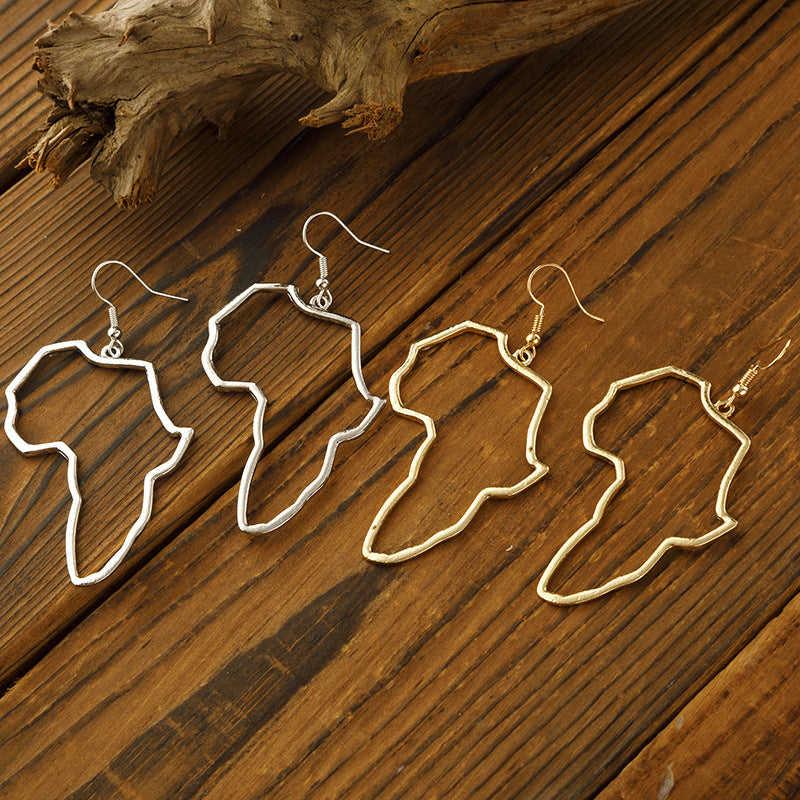 Wholesale Africa Map Alloy Earrings
