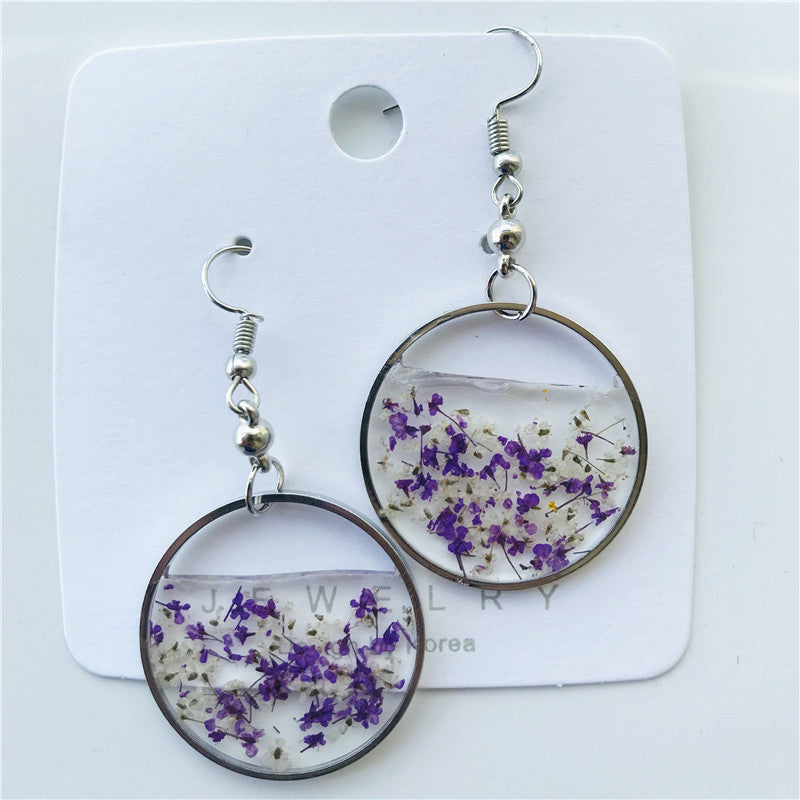 Wholesale 6pcs Round Floral Fashion Earrings