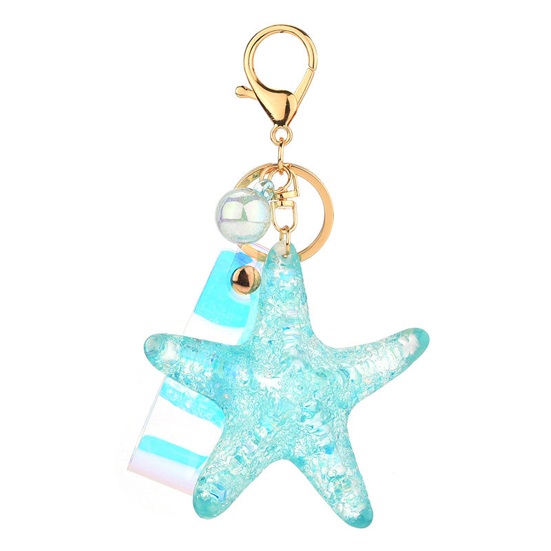 Wholesale Acrylic Crystal Starfish Keychains