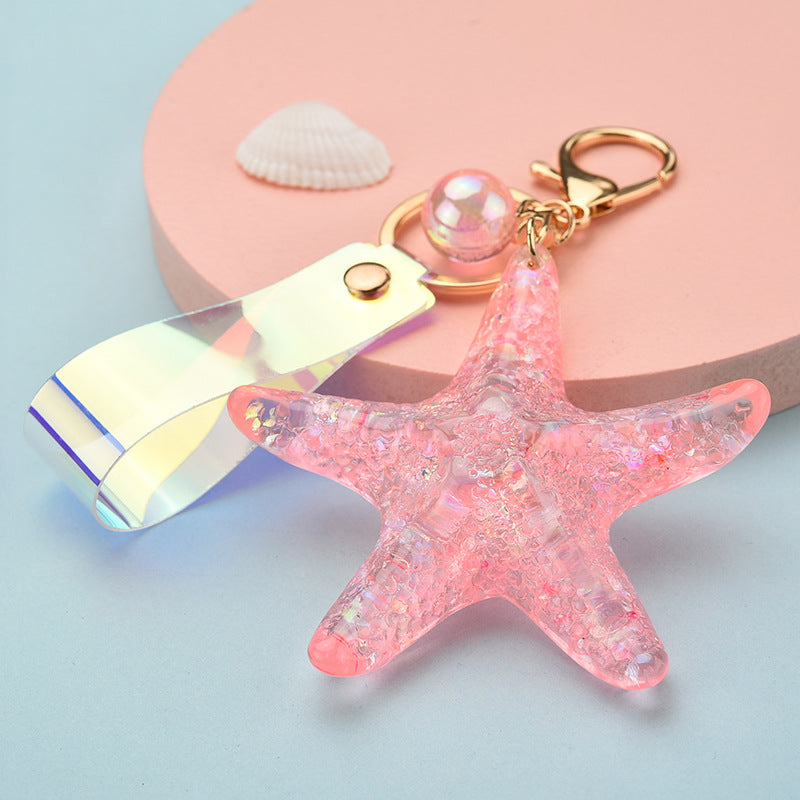Wholesale Acrylic Crystal Starfish Keychains