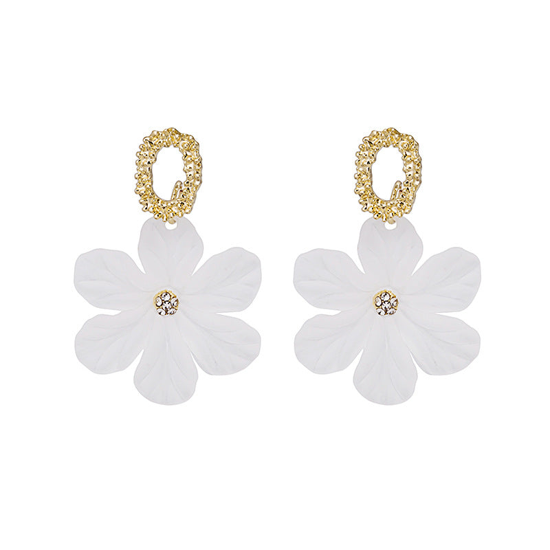 Wholesale Acrylic Flowers Transparent Petals Earrings