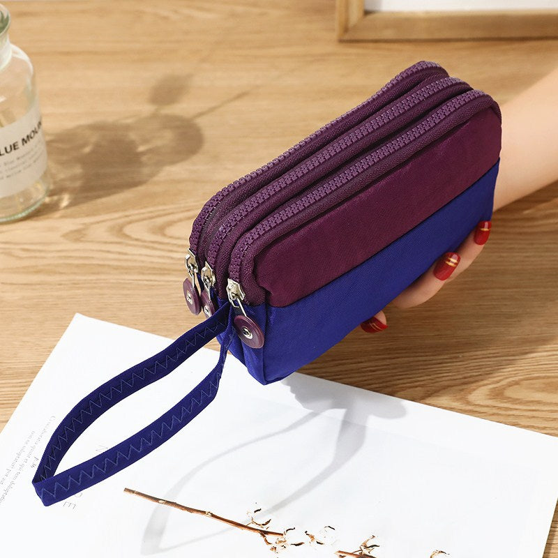 Wholesale Three-layer Zippered Nylon Wallet