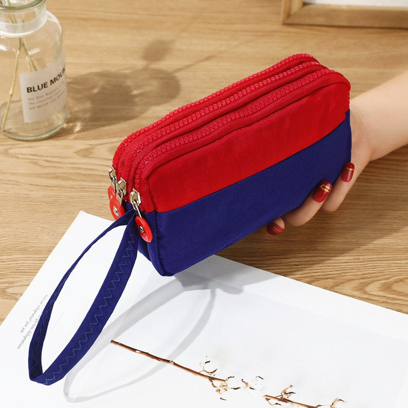 Wholesale Three-layer Zippered Nylon Wallet