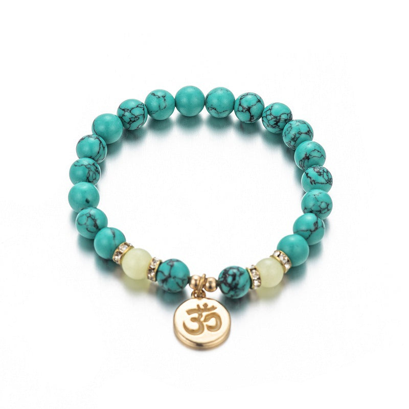 Wholesale Personalized Trendy Letters Sanskrit Luminous Pendant Elastic Bracelet