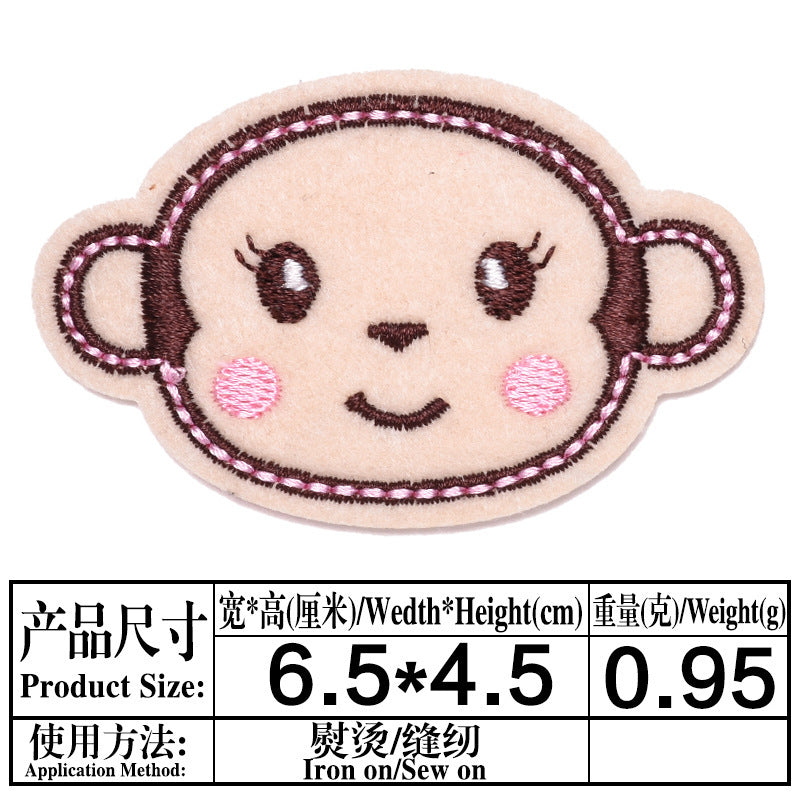 Wholesale Felt Cartoon Bear Embroidery Patch Applique For Kids Clothing Decorative Gift