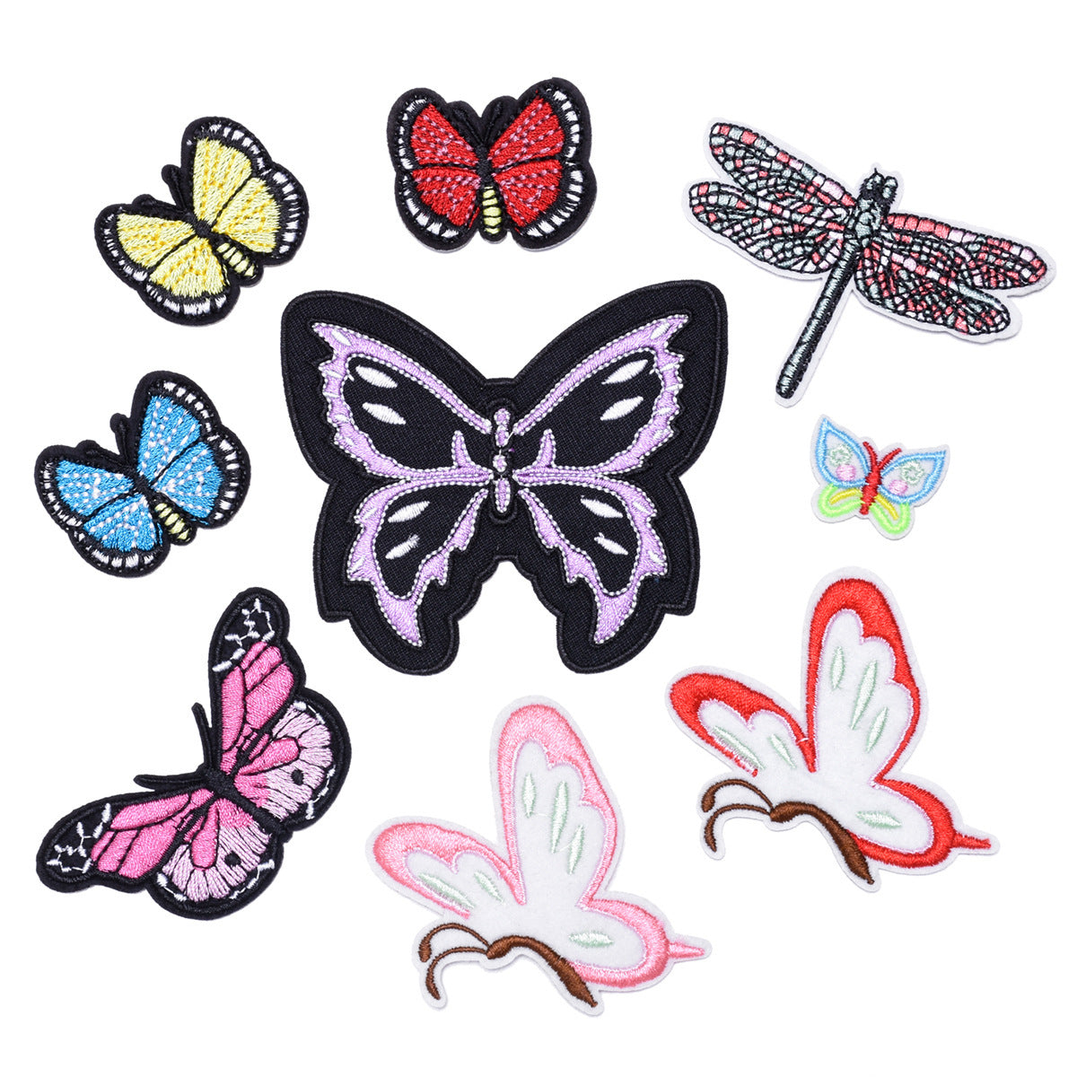 Wholesale Embroidered Butterfly Patches Set Of 9 Stylish Fabric DIY Applique For Clothing Repair Trendy Boutique Accessory