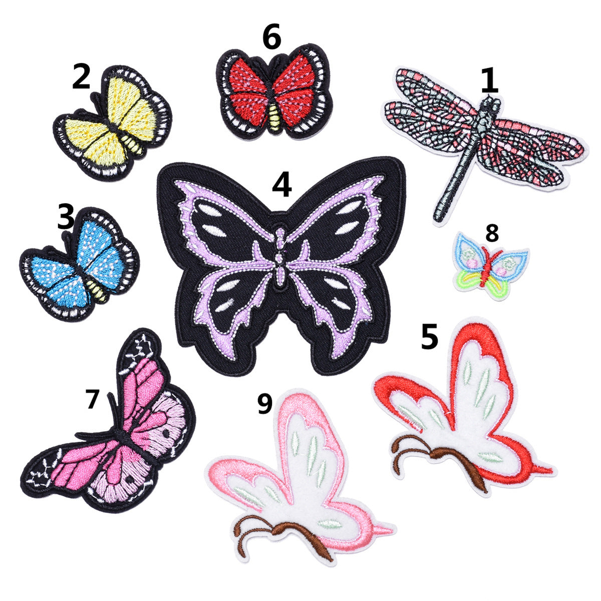 Wholesale Embroidered Butterfly Patches Set Of 9 Stylish Fabric DIY Applique For Clothing Repair Trendy Boutique Accessory