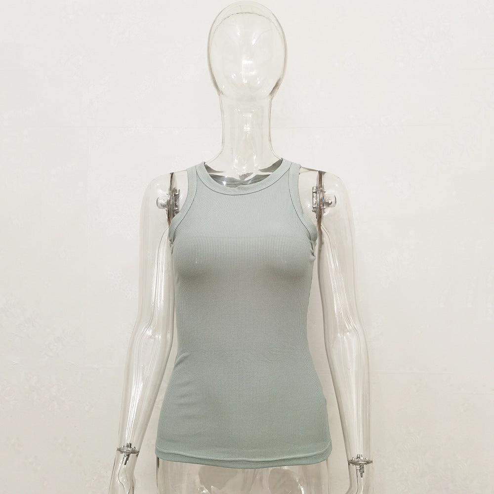 Wholesale Vest T-shirt Ribbed Long Versatile Top