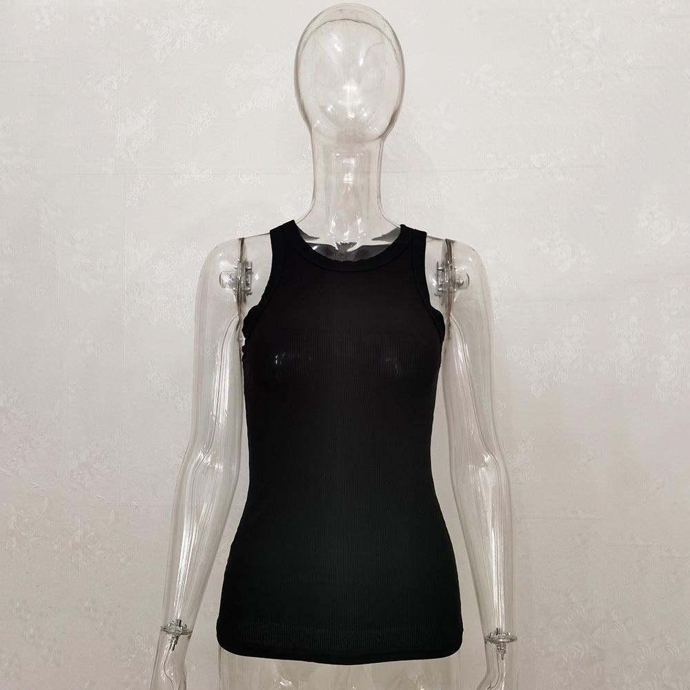 Wholesale Vest T-shirt Ribbed Long Versatile Top