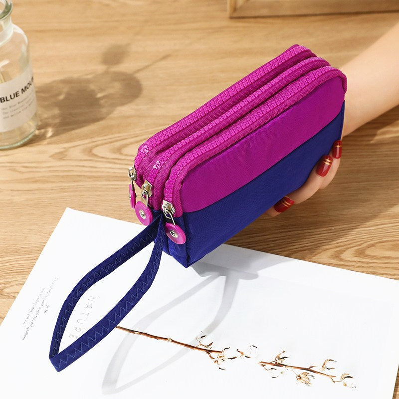 Wholesale Three-layer Zippered Nylon Wallet