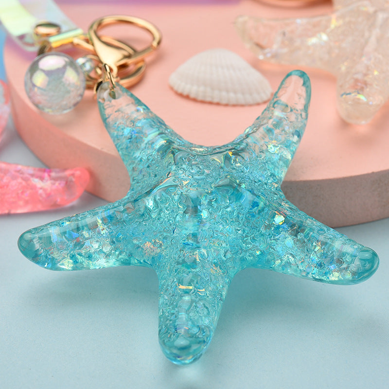 Wholesale Acrylic Crystal Starfish Keychains