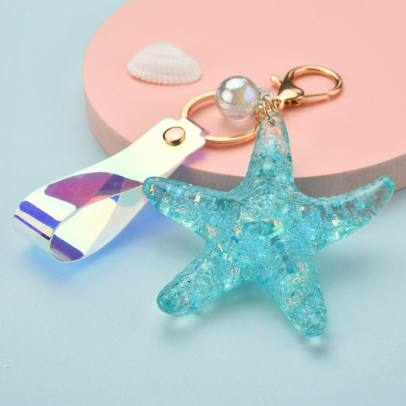 Wholesale Acrylic Crystal Starfish Keychains