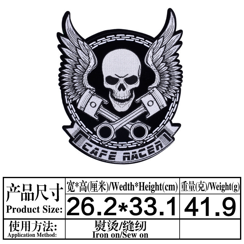 Wholesale Oversized Embroidered Eagle Patch Punk Motorcycle Badge Cloth Applique For Clothing DIY Craft Supply