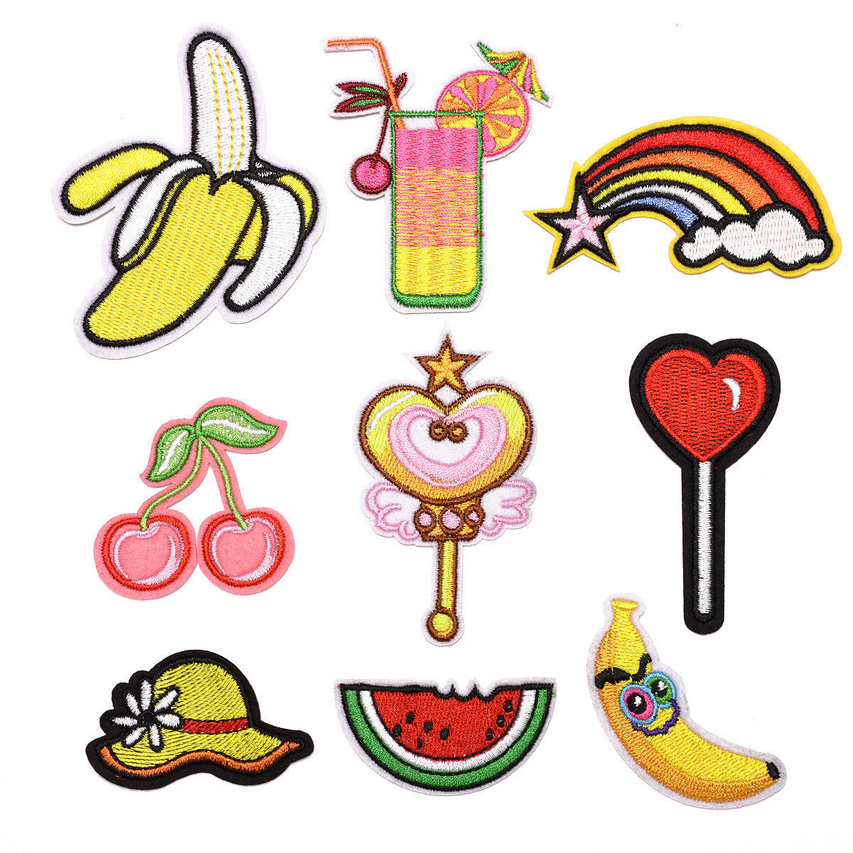 Wholesale 9 Pack Cartoon Iron On Patches For Kids Clothing Trendy Cloth Embroidery Appliques For Jeans Repair DIY Decorative Accent