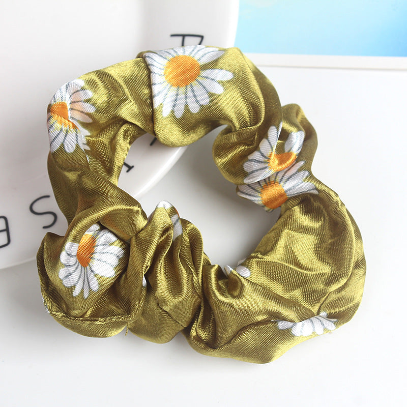 Wholesale Satin Large Intestine Hair Band Simple Joker Headband Small Daisy Elastic