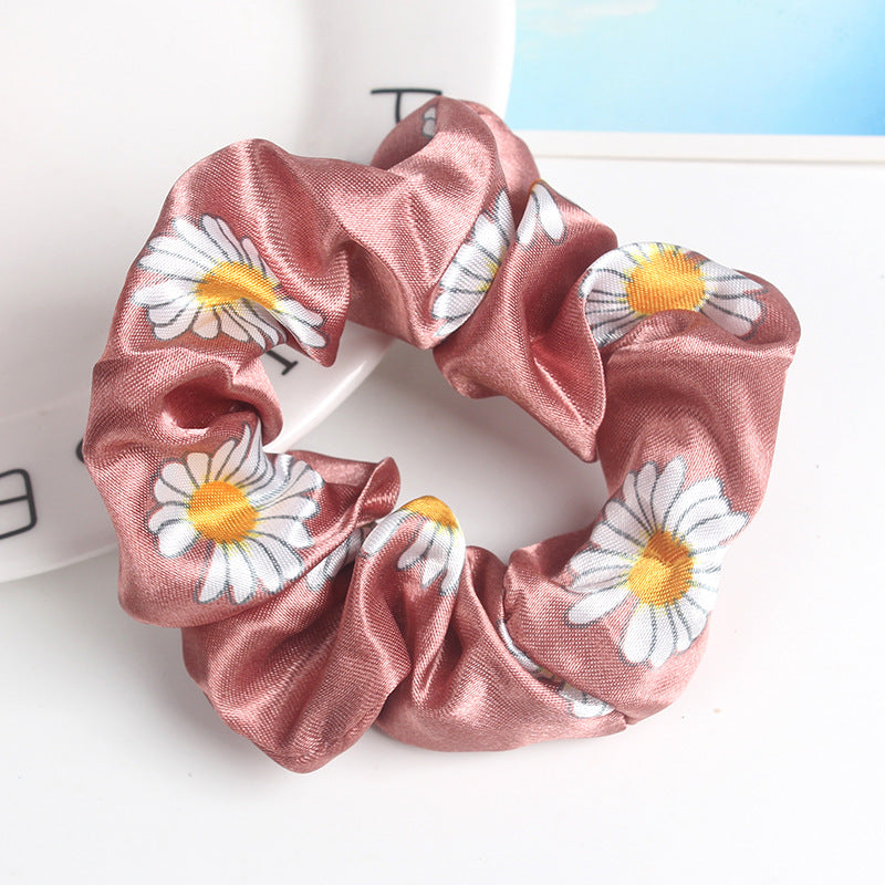 Wholesale Satin Large Intestine Hair Band Simple Joker Headband Small Daisy Elastic