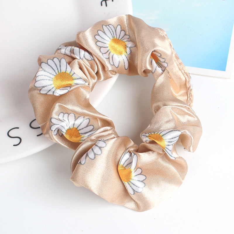 Wholesale Satin Large Intestine Hair Band Simple Joker Headband Small Daisy Elastic