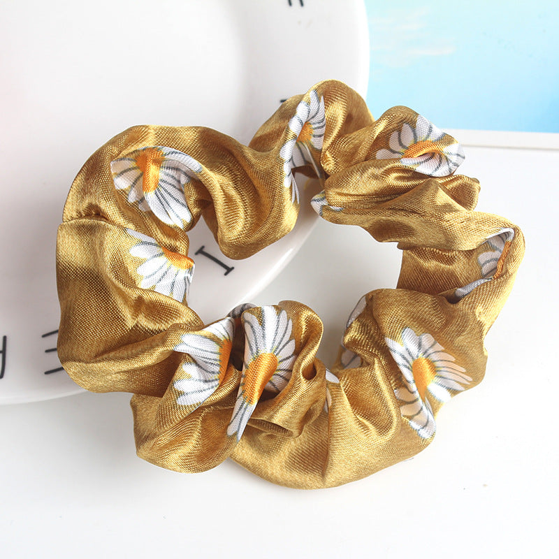 Wholesale Satin Large Intestine Hair Band Simple Joker Headband Small Daisy Elastic