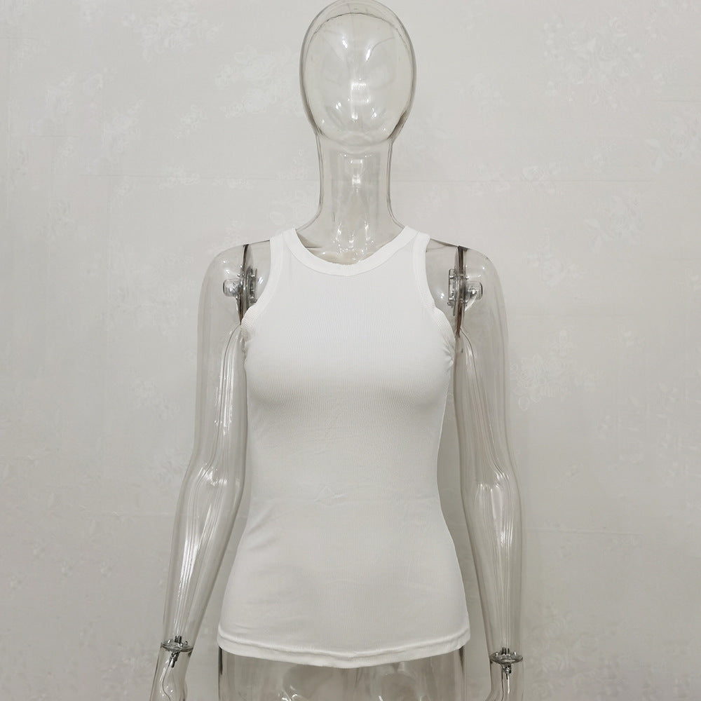 Wholesale Vest T-shirt Ribbed Long Versatile Top