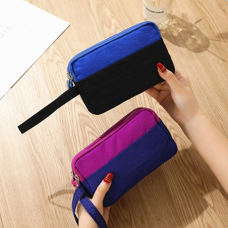 Wholesale Three-layer Zippered Nylon Wallet