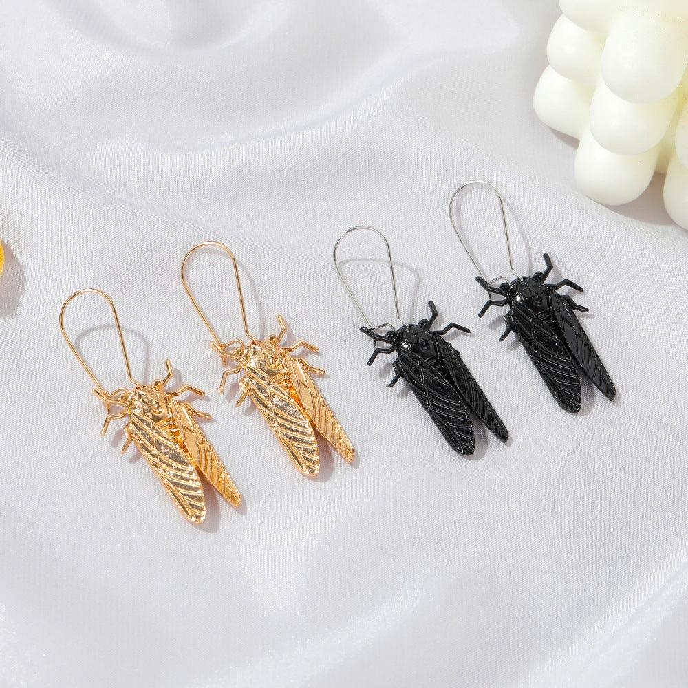 Wholesale Creative Insect Golden Cicada Earrings