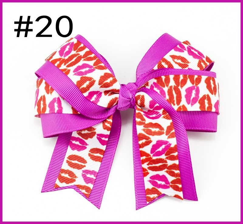 Wholesale 10pcs Cheerleading Swallowtail Bow Valentine's Day Easter Ball 4.5 Inch Hair Clip