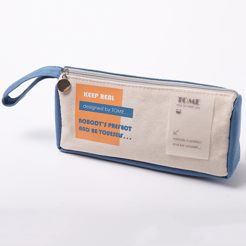 Wholesale Handheld Large Capacity Canvas Pen Bag