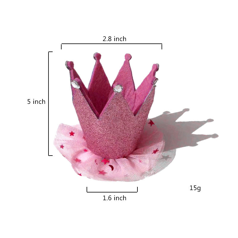 Wholesale  pet glitter hat Birthday Party children's fabric crown Festival performance photography props decoration supplies
