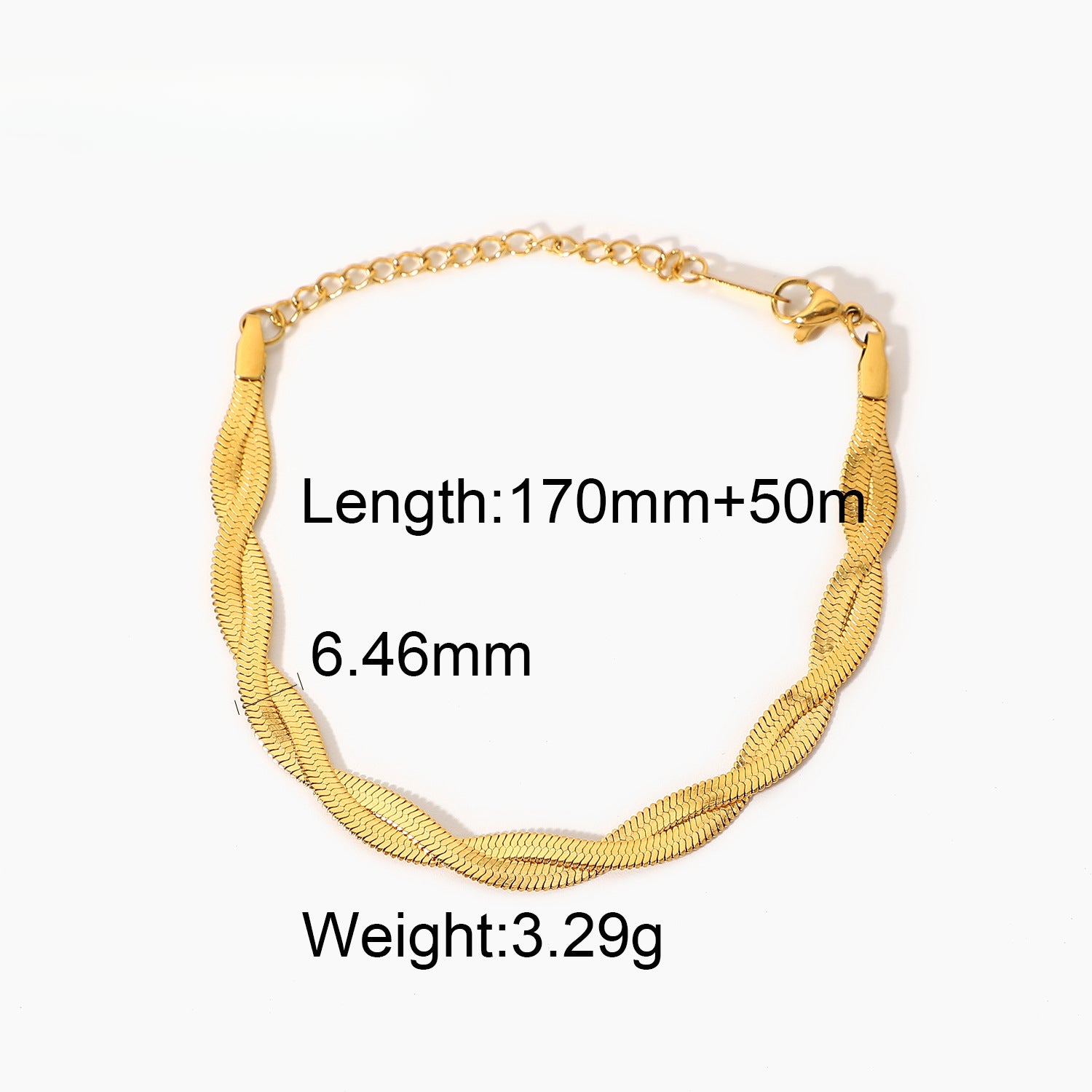Wholesale 18k Gold-plated Stainless Steel Double Cross Snake Chain Bracelet