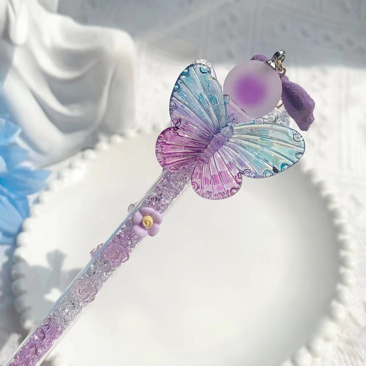 Wholesale Homemade Purple Butterfly Series Collection Exquisite Pen Knife