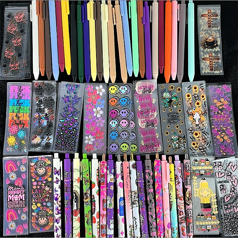 Wholesale Random Stickers 20/50/100pcs UV DTF Wraps & Cartoon Random Styles Pen Stickers for Crafts