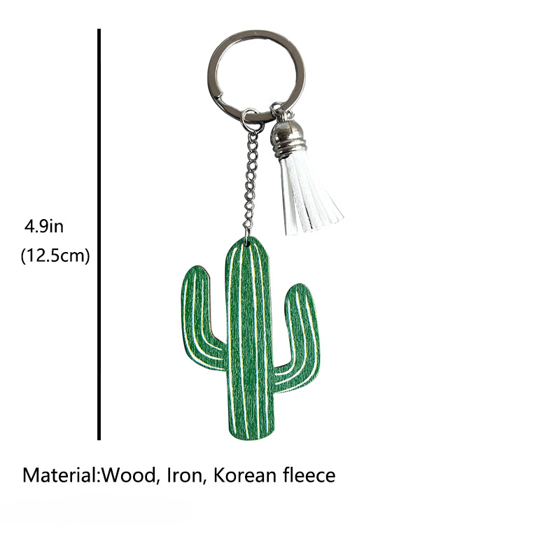 Wholesale Western Style Wood Tassel Keychain