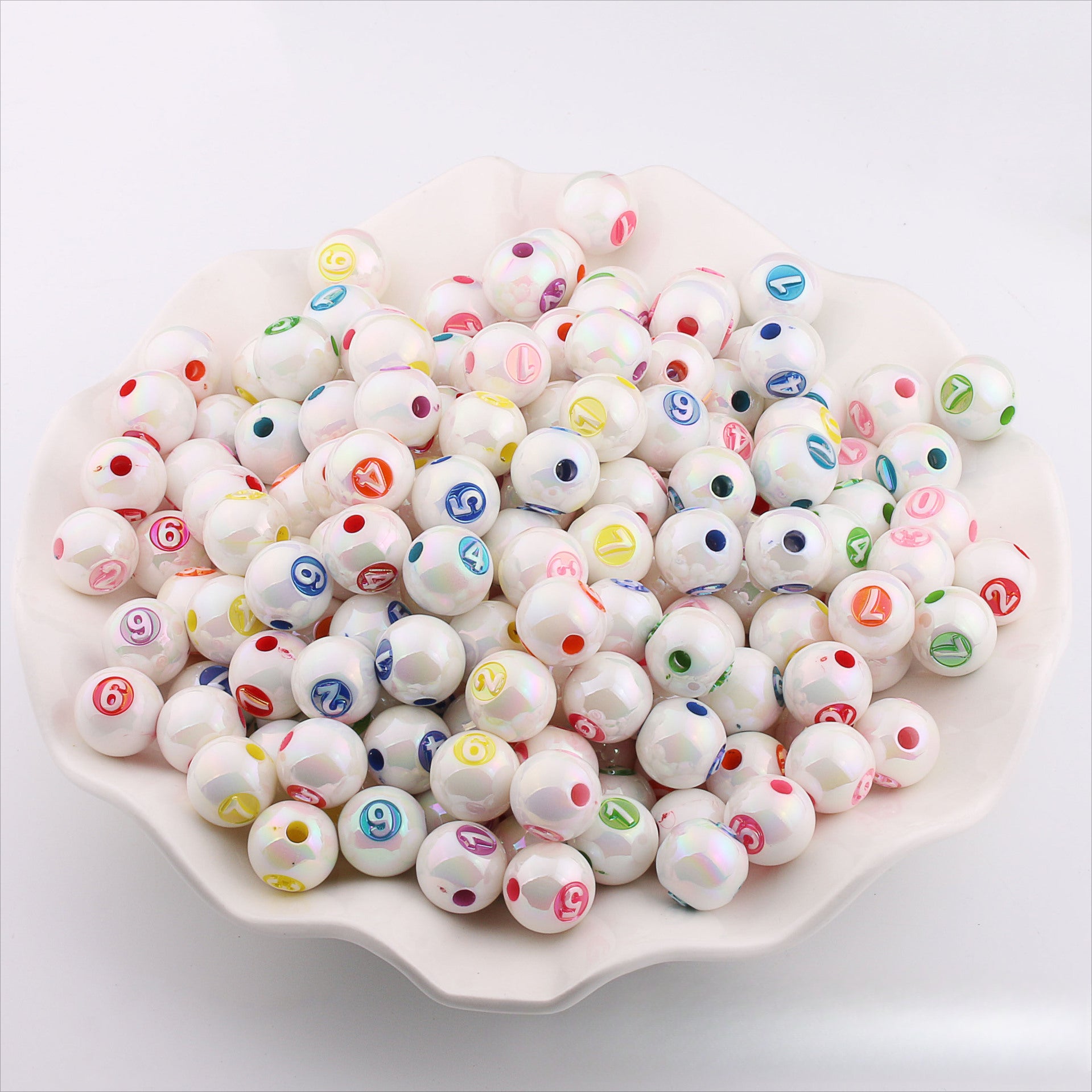 Wholesale 50pcs Mapei Color Digital UV Plating Color Straight Hole DIY Beads
