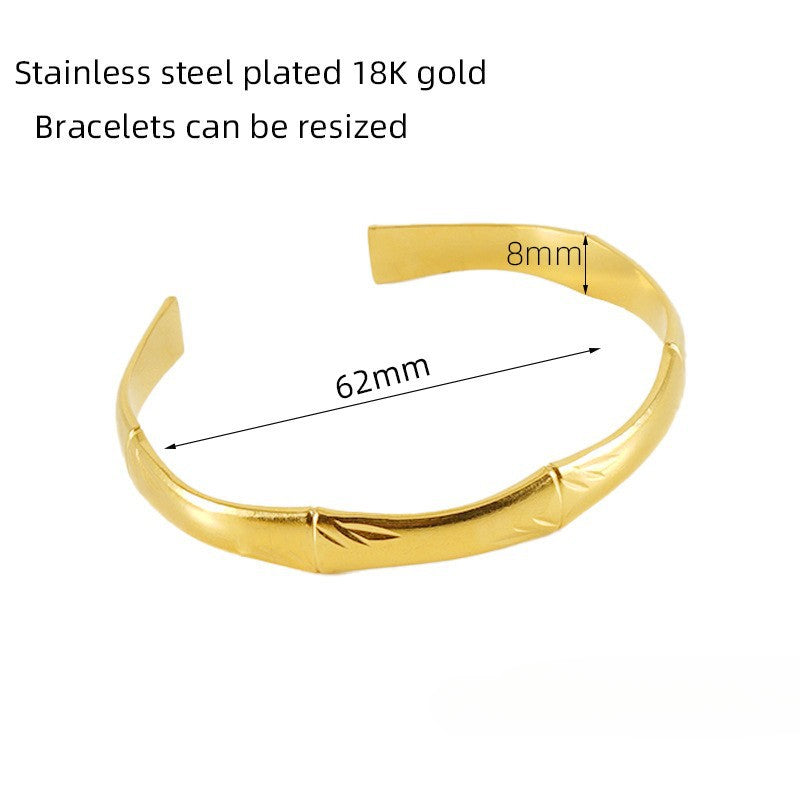 Wholesale Stainless Steel 18K Open Twist Pattern Adjustable Bracelet