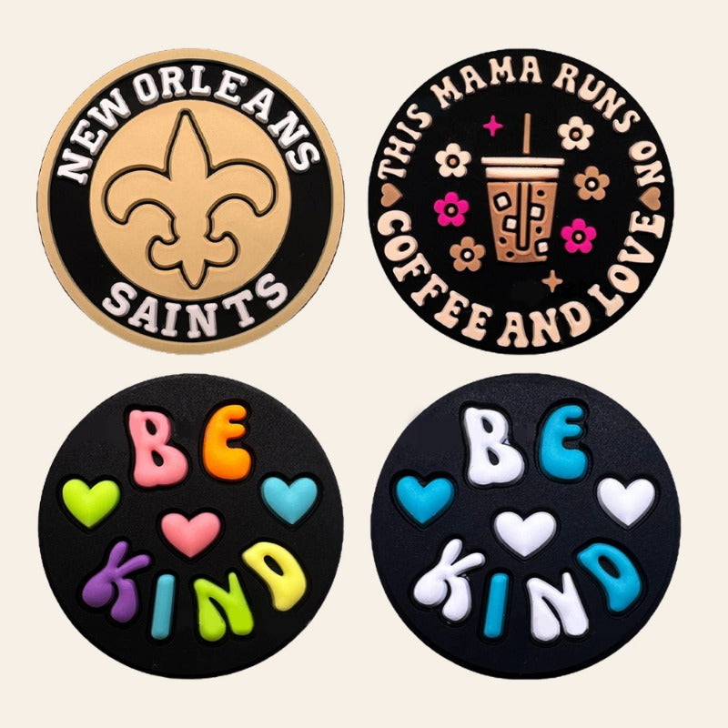 Wholesale 10pcs Creative Colorful Floral Letter Design DIY Beads