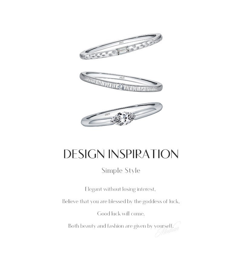 Wholesale S925 Sterling Silver Tinfoil Irregular Cross-line Textured Ring