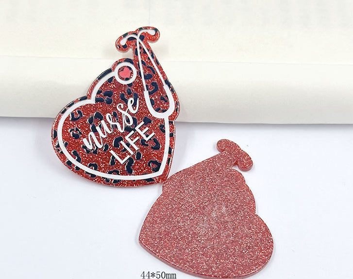 Wholesale 50pcs Medical Acrylic DIY Patch Badge Easy Pull Buckle Brooch Accessories