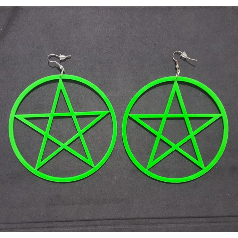 Wholesale Nightclub Oversized Acrylic Hollow Five-pointed Star Earrings