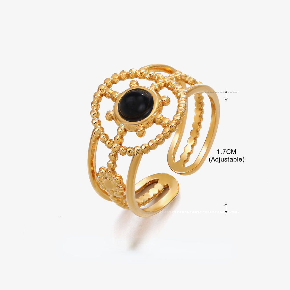 Wholesale Titanium Steel Turquoise Ring